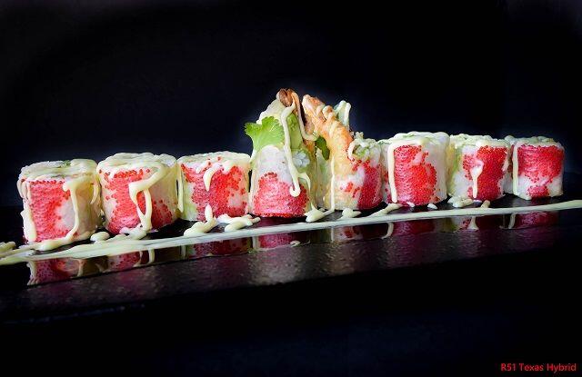 Texas Hybrid Roll-Tempura Red snapper